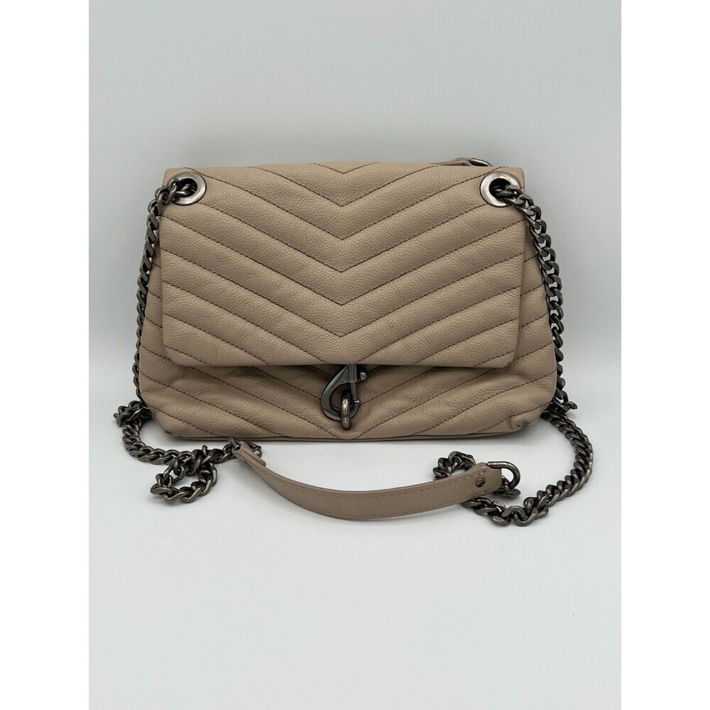 Rebecca Minkoff Edie Flap Shoulder Bag/Crossbody Purse Handbag: Deep Jade,Beige